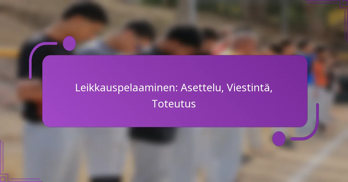 Leikkauspelaaminen: Asettelu, Viestintä, Toteutus